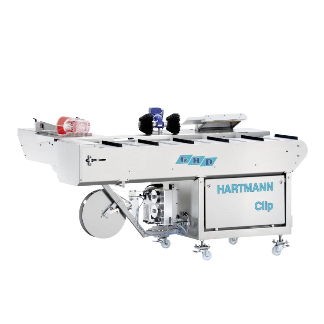 Halbautomatisch closing and clipping machine